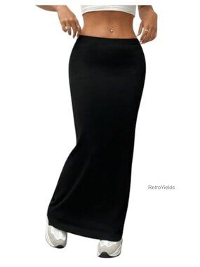 High Waisted Maxi Pencil Skirt Bodycon Long Straight Skirt for Women